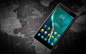 photo d'un portable Android montrant comment inverser le bouton retour